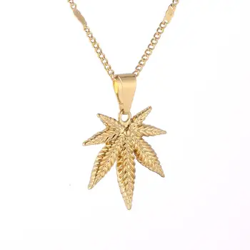 Колие с отложено във формата на листа от 24-каратово злато, модна верига с листа, женски накити