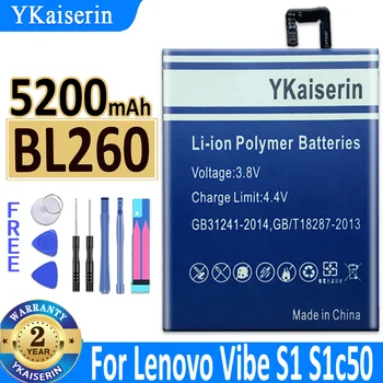 YKaiserin BL260 5200 mah За Lenovo VIBE S1 S1c50 S1a40 VIBE S1La40 Батерия, Акумулаторни Батерии За телефони Bateria