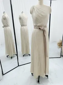 Кайсии Просто Обикновен Шифон С наклонени рамене, може да се носи с пола на Корейския вечерна рокля M1494