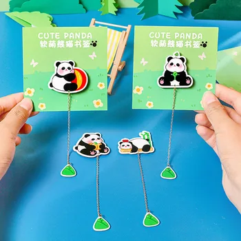 4 бр. / опаковане. Акрилна висулка във формата на панда в формата на животно-отметки, канцеларски материали, Ученически пособия Escolar Papelaria