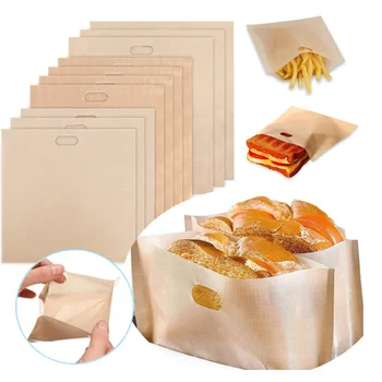 5 бр. / компл. Множество чанта за тостер, опаковки за сандвичи, фибростъкло, Микровълнова фурна за печене, Антипригарная чанта за хляб, аксесоари за хлебни изделия