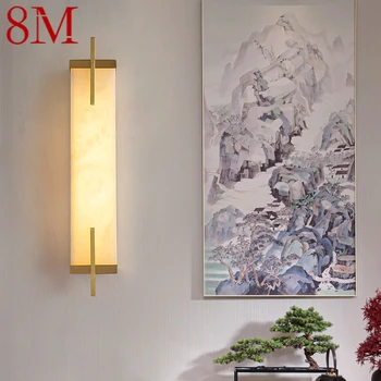8 М Месинг, с монтиран на стената Лампа LED Модерни и Луксозни Мраморни Стенни Тела за интериор на Дома Спалня, Хол, Коридор,