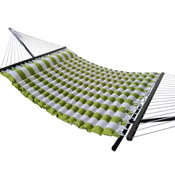 Хамак-възглавница GreenThick райе, зелено-бял цвят, Размер изделия сглобени 11,65 фута Д x 4,5 метра W