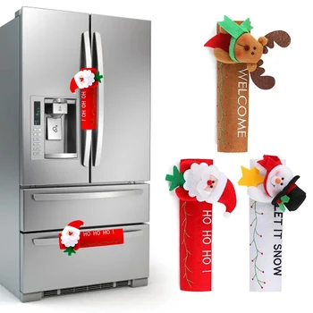 2024 Коледни калъфи за писалки за хладилник, микровълнова печка, съдомиялна машина, Дядо Коледа, Капачка на дръжката на вратата, за Коледното парти, Коледна украса
