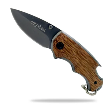 Висококачествени тактически 55HRC острието 3CR13 стоманено сив цвят дървена дръжка сгъваем нож лов открит оцеляването на къмпинг ножове