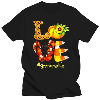 Любовта на Автобуса, чехли с подсолнухом и тиква, мъжки t-shirt Grandmalife на Хелоуин, S-6Xl, забавна тениска за подарък