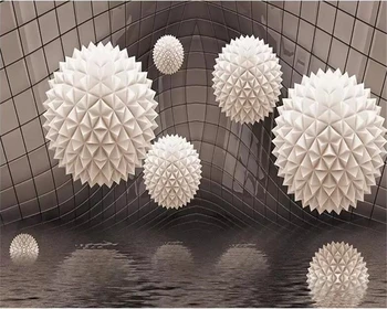 Тапети по поръчка дневна спалня 3d куб полигональный топка абстрактно пространство ТЕЛЕВИЗИЯ фон стена 3D тапети