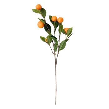 Домашен сватбена симулационно растение, декорация във формата на лимон, изкуствени цветя, 63 см, растенията, подпори за стрелба плодове, Мандариновая клонка