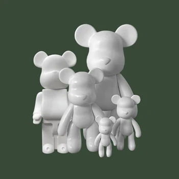 Bearbrick Ръчно изработени с Различен Размер Течен мечка POPOBE Бяла Празна Форма Vinly Toys Bearbrick за Колекционери Играчки Medicom с Рисувани 