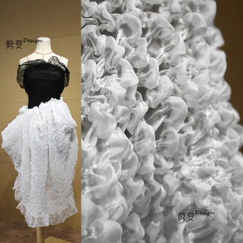 Креативна жаккардовая триизмерна тъкан с тежка текстура, плиссированная Дизайнерски плат за дрехи, плат за един метър за шиене, материал за diy