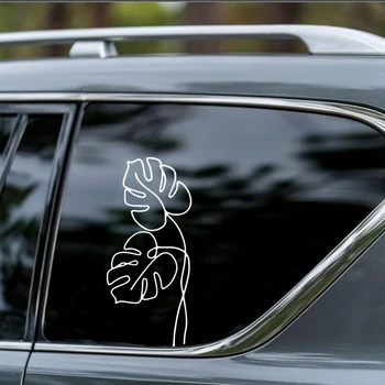 Ботаническата Лист Монстеры Стикер на колата Прозорец Броня Природата Растение Авто Стикер на колата Винил Декор