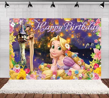 Храбрая от анимационен филм на Дисни С дълга и къдрава коса, Мерида Дъгата фон за снимки на Момичета Малката Принцеса Фон за парти честит Рожден Ден