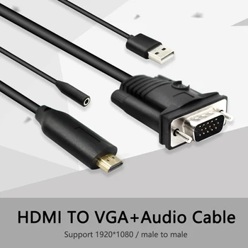1080p HDMI Конвертор VGA аудио Кабел USB Адаптер 