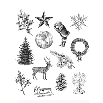 2021 Нова Коледна Снежинка с Увреждания Дядо Коледа Прозрачни Печати За Направата на Хартиени Поздравителни Картички и Scrapbooking Без Метални Щанци