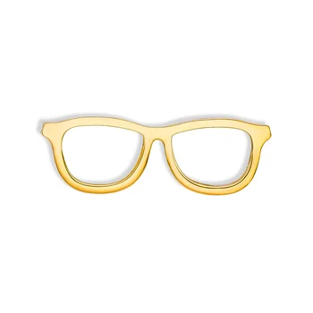 Harong Открийте проста брошка в рамки за очила, Леко лъскава позлатен жени, Модерен метален иконата, бижута подарък, 3 цвята