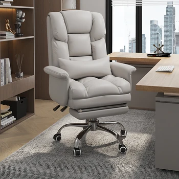 Удобен офис стол, Дизайнерско мобилно ергономичен домашен стол на колела, домашен компютър, Бели мебели, Sillas De Escritorio