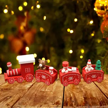 Набор от подаръци и аксесоари, занаяти, Коледен Дървен влак, Украса за дома за партита на закрито