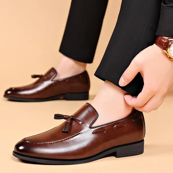 Мъжки Модел обувки в Дизайнерски стил, Маркова Новост, Бизнес Ежедневни Обувки, Кожени Обувки без скрепителни елементи, по-Големи Размери за Мъже, Обувки за Сватбени партита