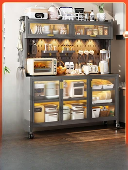 Мултифункционален кухненски рафт, Електрически шкаф за съхранение, Етаж Многослоен шкаф за трапезария