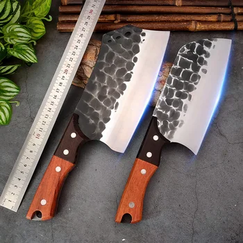 Кухненски ножове Секира за рязане на месо, обезкостено зеленчуци, Мясницкий нож, от нож на главния готвач с дървена дръжка, нож за готвене от неръждаема стомана