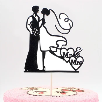 Забавни Топперы за сватбената торта Акрилни Декорации за рожден Ден отношение на Булката и Младоженеца, г-Н и г-жа Энниерсари Годеж Украса за парти по случай рождения Ден