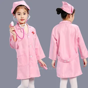 2022 Хелоуин доктор медицинска сестра Cosplay детска работно облекло Униформи Cotume Набор от играчки Ден за защита на децата Кръст Дрехи за деца моделиране