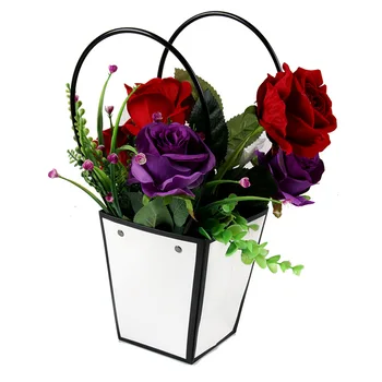 5 бр. Корейски кв. хартиени кутии за цветя с капака на кофа за прегръдки, опаковъчна хартия за цветарите, Коробочные материали