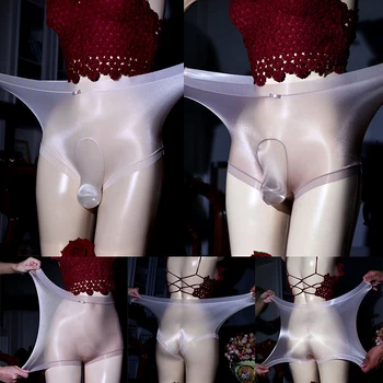 Секси прозрачно мъжко бельо на Lubomir, панталони, обвивка за уголемяване на пениса, Еротично бельо, панталони-боксерки, Мъжки бикини-торбички, гей-прозрачен Лед коприна