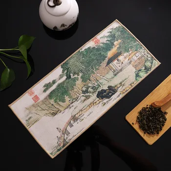 Качествени Рисувани Кърпички От Чаена Тъкан, Китайските Чаени Аксесоари, Водопоглощающее Мултифункционален Чаено Кърпа В Древен Стил, Утолщенное