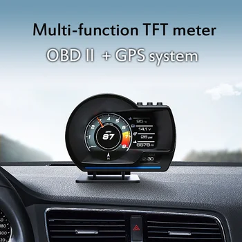 Авто Hud дисплей A500 OBD2 + GPS Smart Car HUD Сензор Дигитален Километраж Крадец Аларма за Температурата на водата и маслото. Обороти в МИНУТА