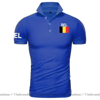 Белгия, белгийски поло блузи, мъжки бели тениски с къс ръкав с марки с принтом страни, знаме на националния отбор от чист памук, нова мода Белгия