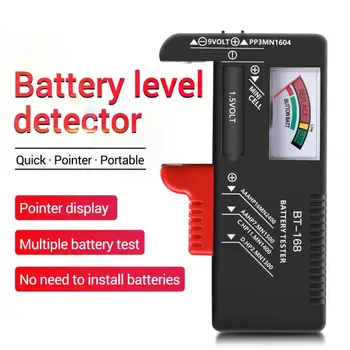 Дигитален тестер за батерии, LCD дисплей AA / AAA / 9V / 1.5 V, Бутон елемент, Инструмент за проверка на капацитета на батерията, Детектор за диагностика на капацитет
