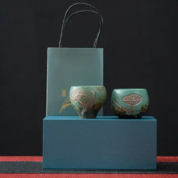 Керамични чаена чаша-трансформатор за печене в пещ, Голяма Майстор-чаша Jianzhan Single Cup, Самостоятелна Чаена чаша ръчна изработка, Специален Подарък кутия