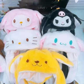Sanrio Kawaii Аниме Плюшен Шапка Hello Kitty Melody Cinnamoroll Момиче Heart Нова Скъпа Мультяшная Детска Шапка-Airbag, Топли Детски Играчки За Момичета
