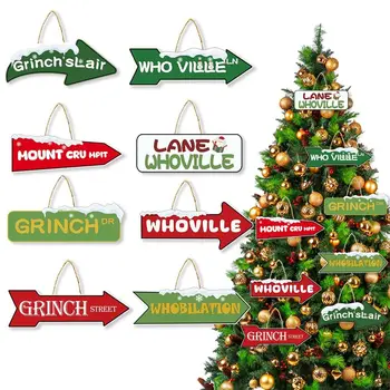С Коледа, Коледа интериор Grinchs, тематичен декор на закрито, Знаци на Коледното коледната елха, за да проверите за партита, хартиени коледни декорации