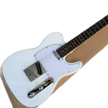 Търговия на едро с бели електрически китари по поръчка, онлеи от палисандрово дърво, звукоснимателей SS. Високо качество, бърза доставка