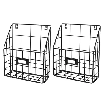 Метална количка за поща - стенни подвесная папка / органайзер за документи - Икономичен и лесен за инсталиране тава (2 слота)