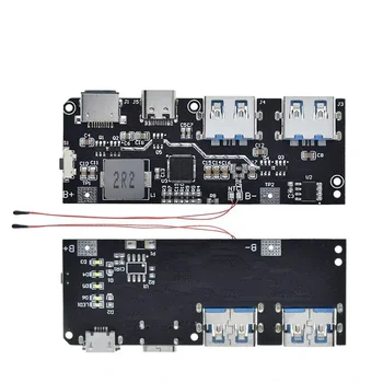 QC4.0 QC3.0 Двойна Led USB 5 НА 4.5 A 22.5 W Micro/Type-C USB Мобилен захранване 18650 Модул за зареждане на Защита температура на веригата