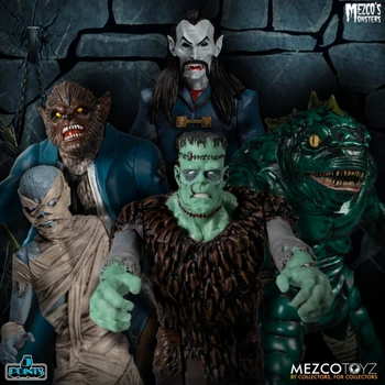 В присъствието на Mezco 5-Точков Мобилен Универсален Чудовище Мумия на Дракула Science Monster Luxury Set 4550 Подарък