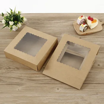 Индивидуални Кутии За Опаковане На Печене Подаръчни Кутии С Прозрачен Прозорец Изготовьте Кутия От Крафт-Хартия За Опаковане На Вечерни Малки Подаръчни Кутии За Шоколадови Бонбони