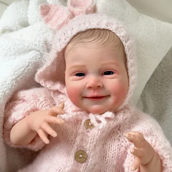 49 см Нов възстановената момиче Себастиан, улыбающаяся новородено бебе кукла, меко тяло за прегръдки с изготвени от ръцете на косата, играчки за деца