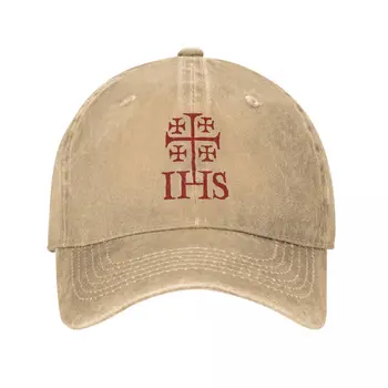 Реколта православни бейзболни шапки IHS с Иерусалимским кръст в стил унисекс, памучен солнцезащитная шапка, улични летни шапки, шапка