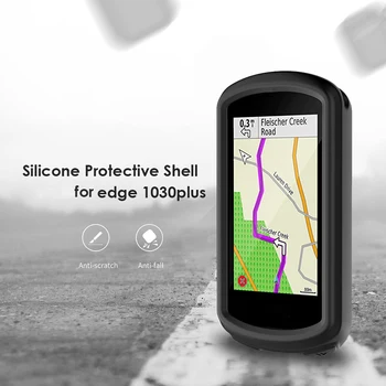 Калъф, съвместим с GPS Garmin Edge 1030 Plus - Силиконов защитен калъф, водоустойчив силиконов калъф от силициев диоксид TPU - черен
