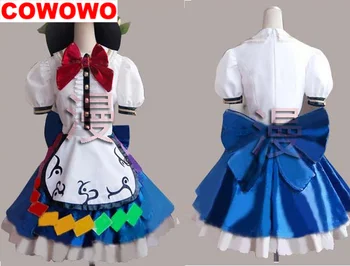 COWOWO Touhou Project Hinanawi Tenshi Dress Cosplay Костюм Cos Game Аниме Празнична Униформи Hallowen Role Play Clothes Облекло