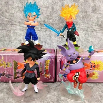 4 бр./компл. 12-15 см Аниме Dragon Ball Z son Goku Броли Торанкусу Мъжки Шорти За Къпане Зеленчуци Супер Сайян PVC Фигурки Модел Играчки Кукла за Подарък