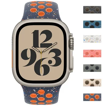 Оригинален Спортен Каишка за Apple Watch Ultra 2 Band 49 мм 45 мм 44 мм 41 42 мм 38 Цветни Частици Гривна за iWatch 9 8 7 6 5 4 SE