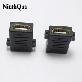 NinthQua 1 бр. Конектор HDMI от жена на жена Конектор удължител HDMI с отвор за винта за кабела на адаптера на HDTV 1080P