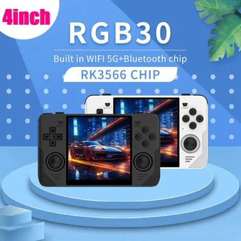 RGB30 Ретро Игрова конзола 4,0 Инча 720X720 Четириядрен ПРОЦЕСОР и 5 Ghz Wifi + Bluetooth 4100 mah Ръчно Гейм Контролер