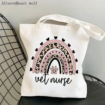 Дамски чанта за пазаруване, ветеринарна чанта медицински сестри, чанта за лекар, холщовая чанта за пазаруване в стил харадзюку, чанта за учители, женствена чанта през рамо