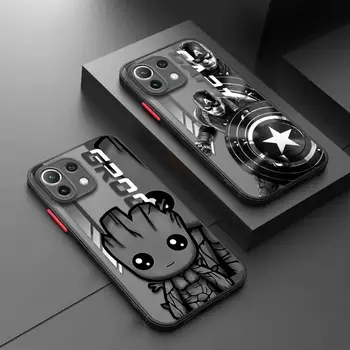 Калъф за Телефон Marvel Iron Man Groot За Xiaomi Poco X3 NFC M3 M5 M5s F3 Pro 13 12 12X12T 11 11X9T 10T Lite Note 10 Матово покритие